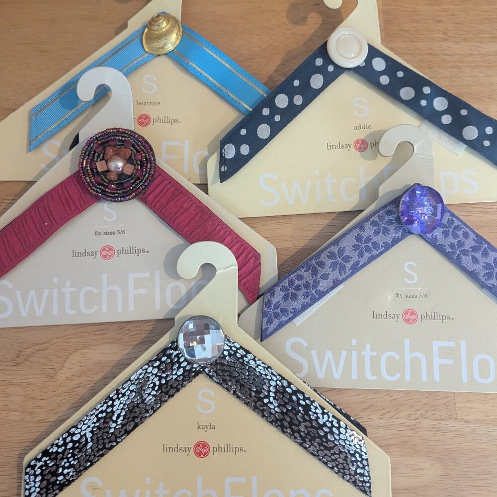 Lindsay Phillips Switch Flops Variety Bundle of 5- Multi Color Pack Size Small